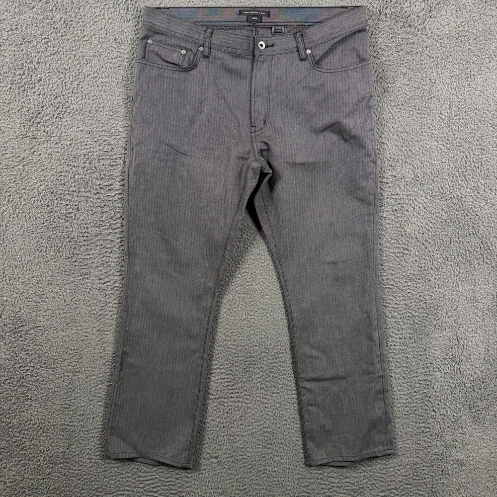 John Varvatos Pants Mens 36x28 Gray Striped Bowery Slim Straight Fit 5 Pocket